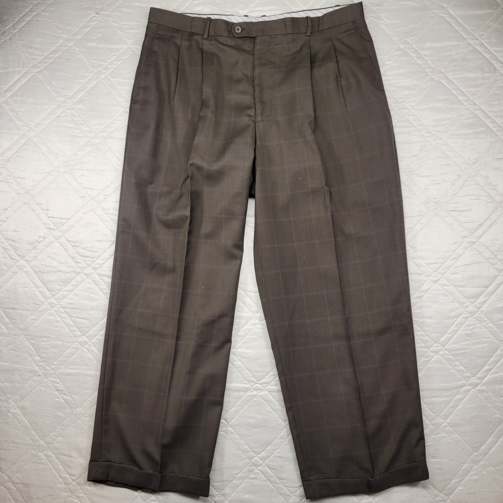 Phat Farm Premium green/gray Pleated and Cuffed dress pants size 39X29